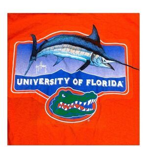 Guy Harvey University Of Florida UF Gators Orange Graphic T-Shirt S Swordfish FL